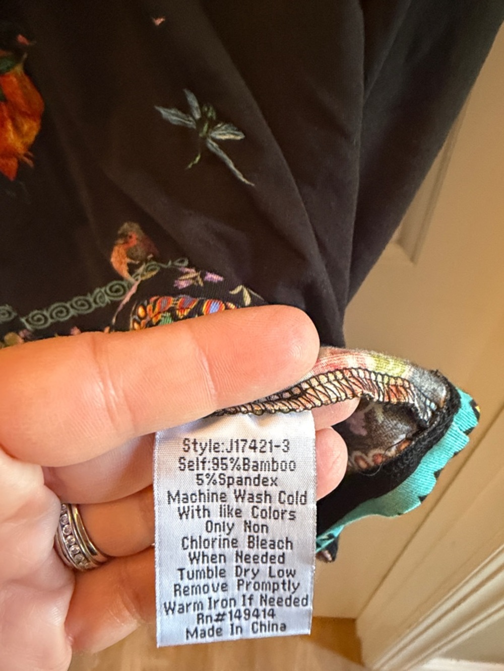 Johnny Was Floral Pattern Tee - Picture 4 of 5